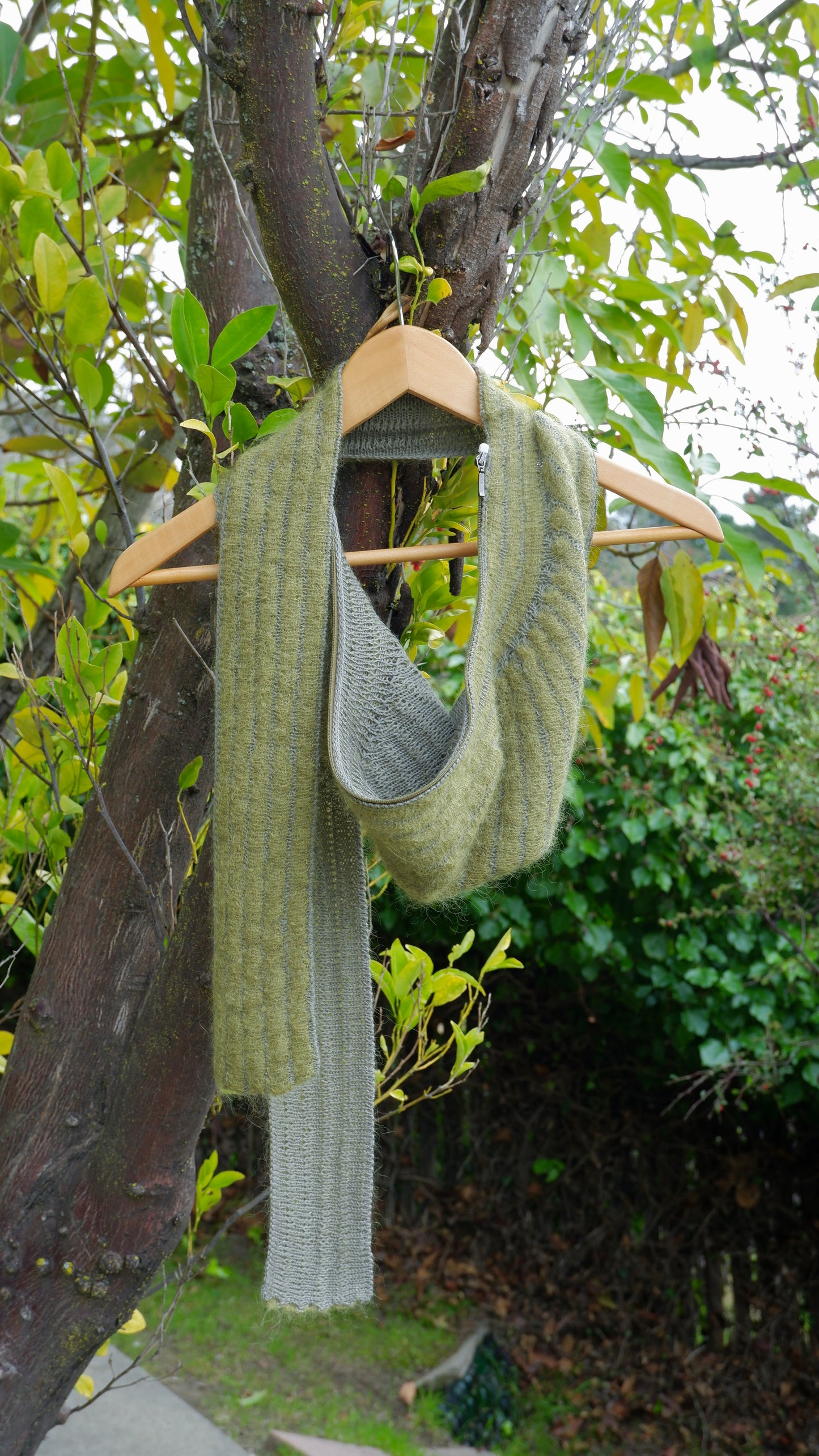Green Hooded Scarf and Bag