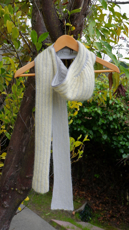 Yellow and Blue Hooded Scarf and Bag