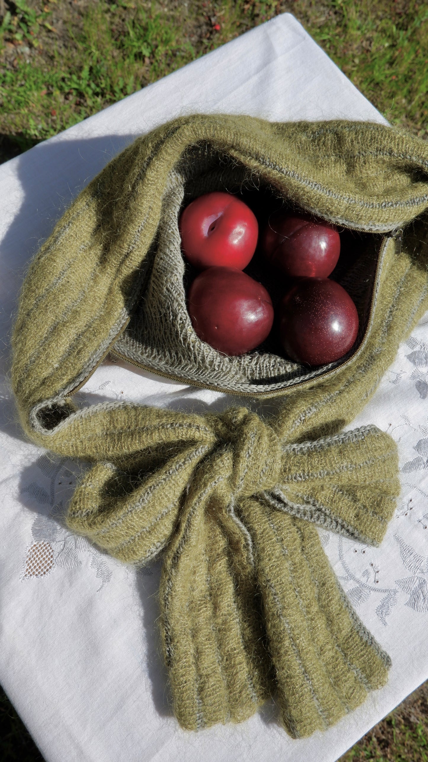 Green Hooded Scarf and Bag